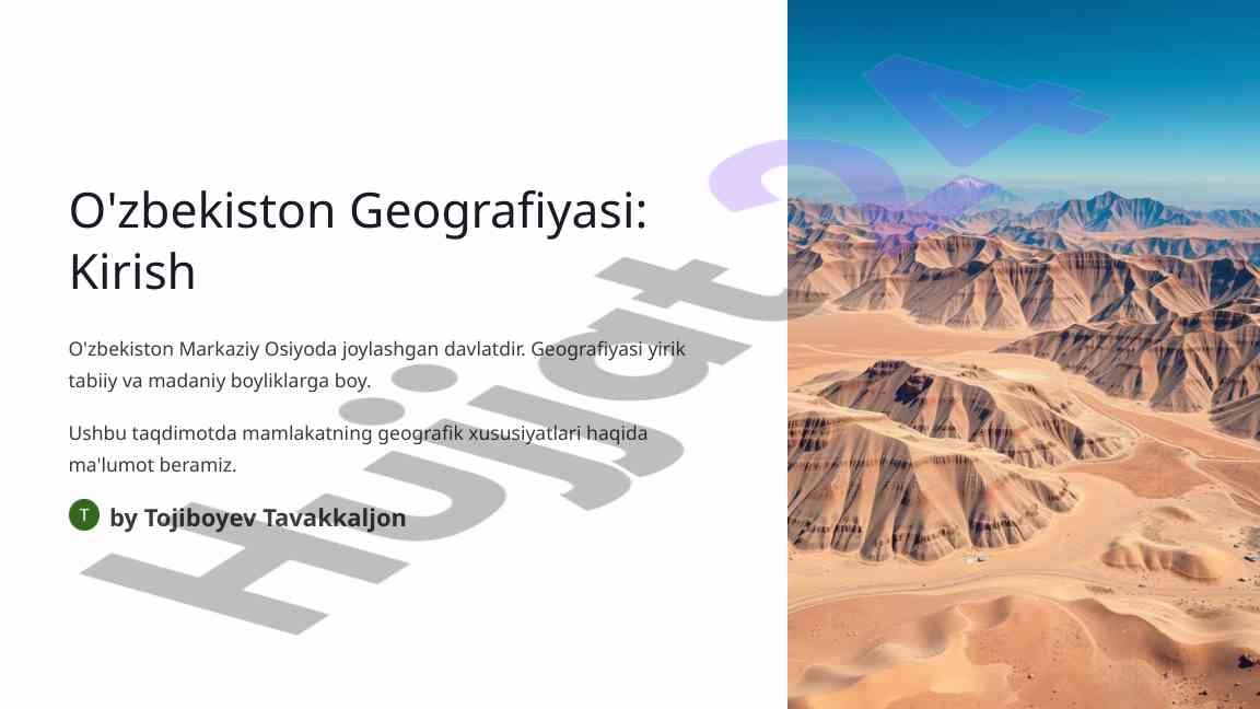 O'zbekiston geografiyasi: mamlakatning geografik xususiyatlari