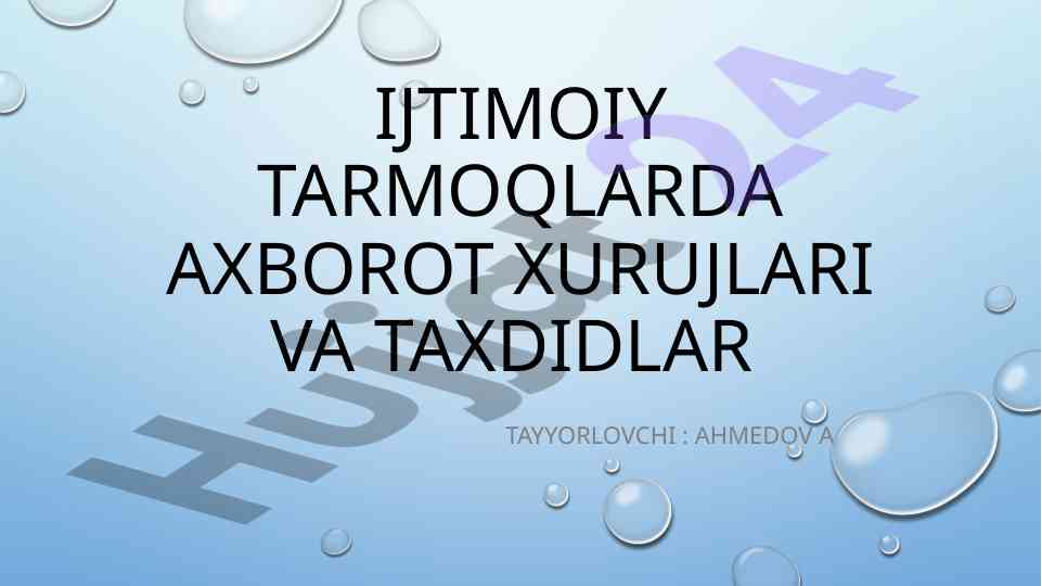 Ijtimoiy tarmoqlarda axborot xurujlari va taxdidlar