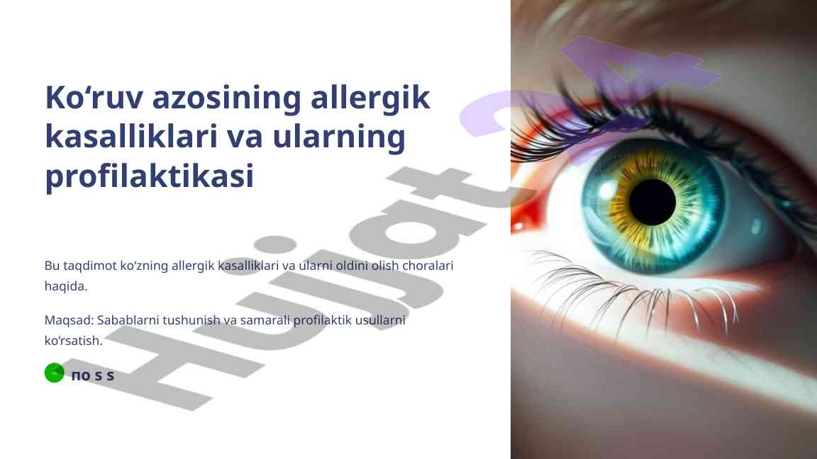 Ko‘ruv azosining allergik kasalliklari taqdimoti