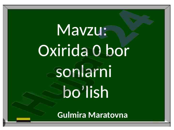 Sonlarni bo'lish mavzusi va yechimlari