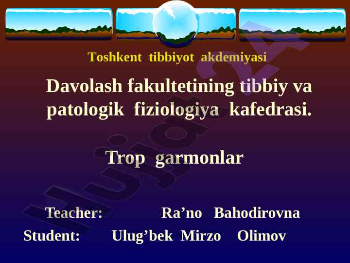 Trop garmonlari haqida dars ishlanmasi