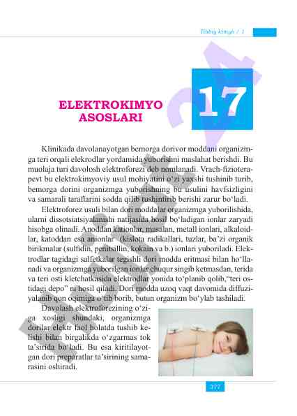 Elektrokimyo asoslari va elektroforez davolash