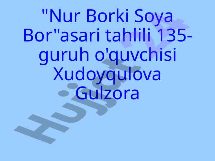 Nur borki soya bor asarining tahlili
