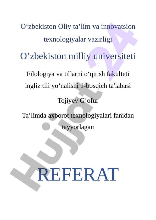 Kirish va courselab dasturi haqida umumiy ma'lumot