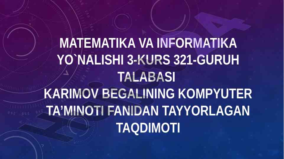 Shaxsiy kompyuterlar uchun dasturiy ta'minot taqdimoti