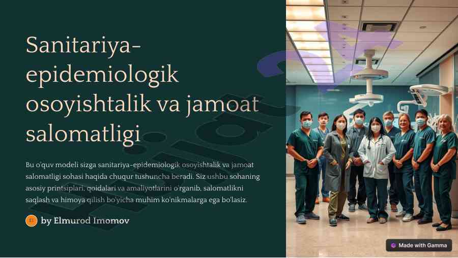 Sanitariya-epidemiologik osoyishtalik va jamoat salomatligi