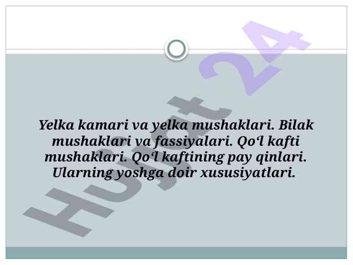 Yelka kamari va mushaklari bilan tanishtirish