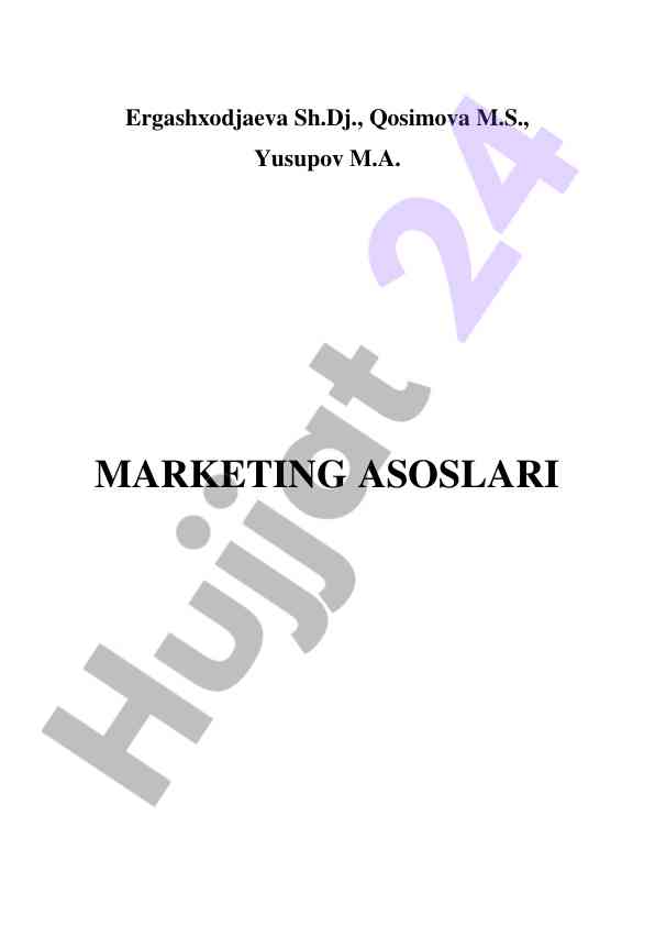 Marketing asoslari darsligi