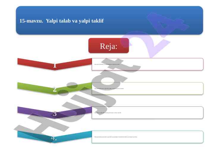 Yalpi talab va yalpi taklif tushunchalari
