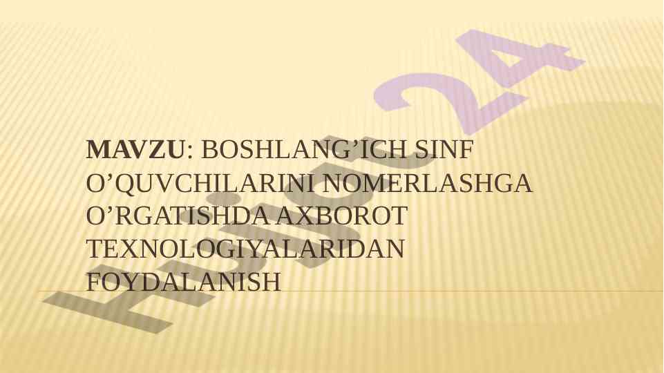 Axborot texnologiyalari bilan o‘quvchilarni nomerlash