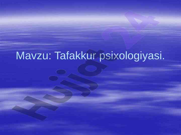 Tafakkur psixologiyasi haqida tahlil