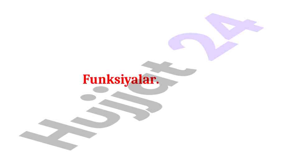 Funksiyalar va dasturlashda ularning ahammiyati