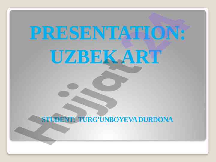 Uzbek art history and cultural significance