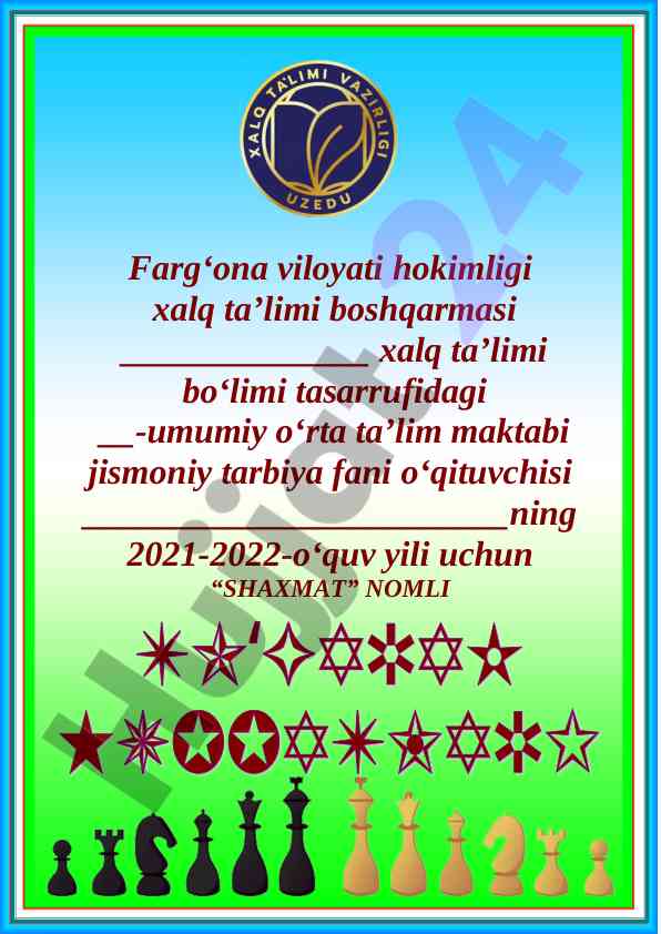 Shaxmat to‘garak a‘zolari haqida ma’lumot 2021-2022