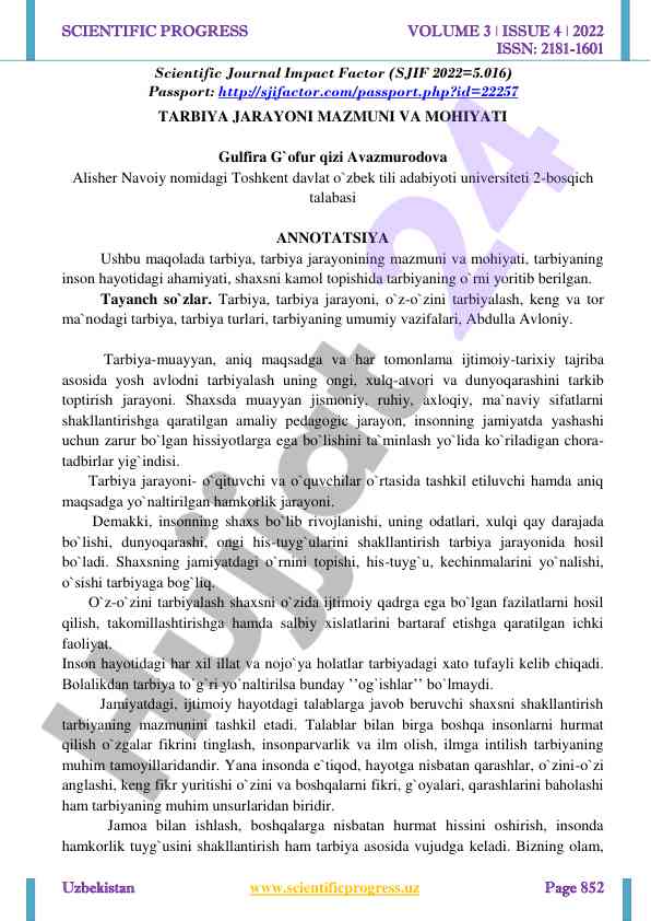 Tarbiya jarayoni mazmuni va mohiyati