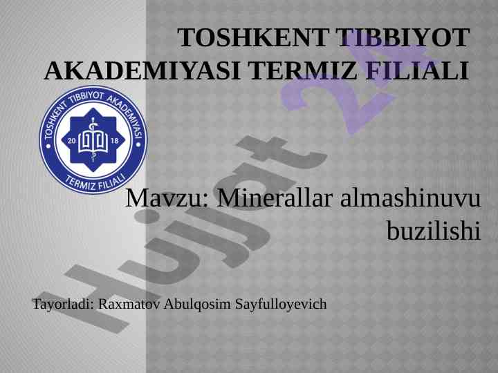 Minerallar almashinuvu buzilishi sabablari