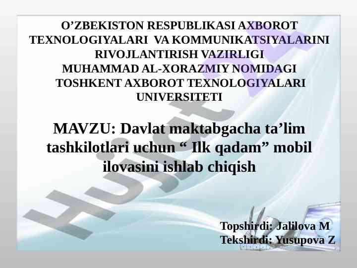 Ilk qadam mobil ilovasini ishlab chiqish