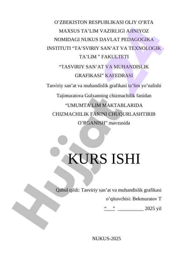Umumtalim maktablarda chizmachilik fanini o‘rganish