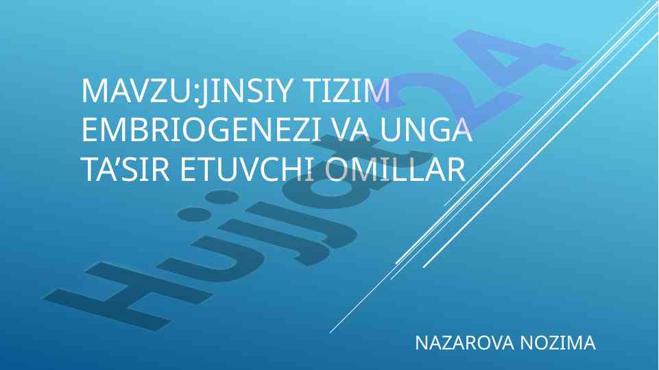 Jinsiy tizim embriogenezi va ta'sir etuvchi omillar