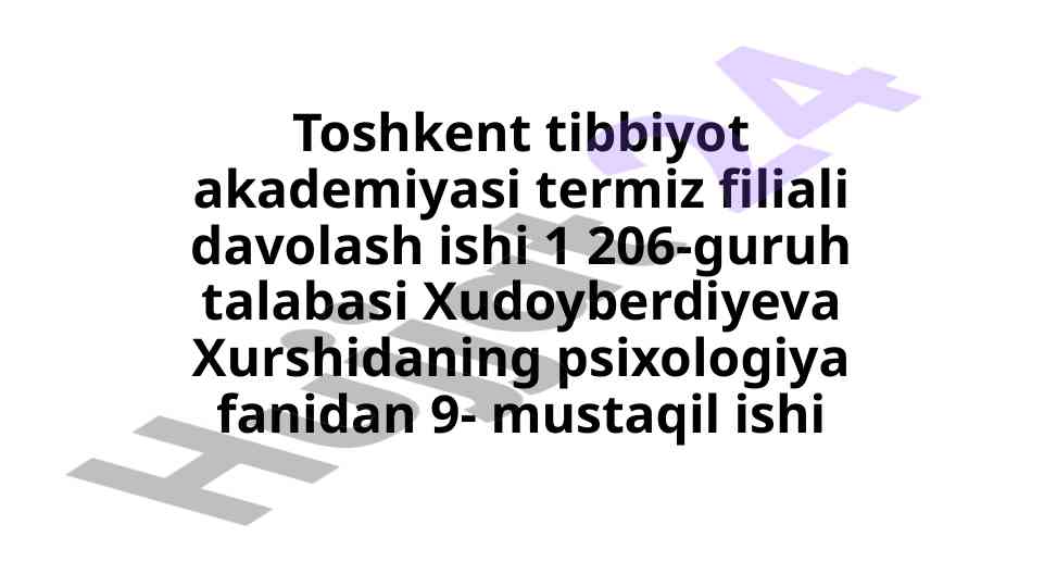 Psixologik moslashuvchanlik va muvozanatni baholash