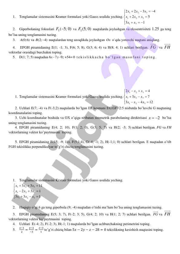 Matematika tenglamalarini yechtirish usullari