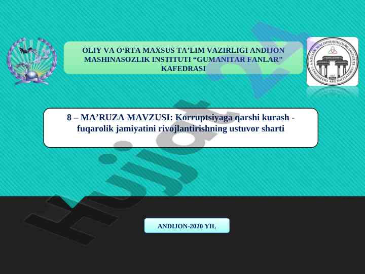 Korruptsiyaga qarshi kurashning ustuvor sharti