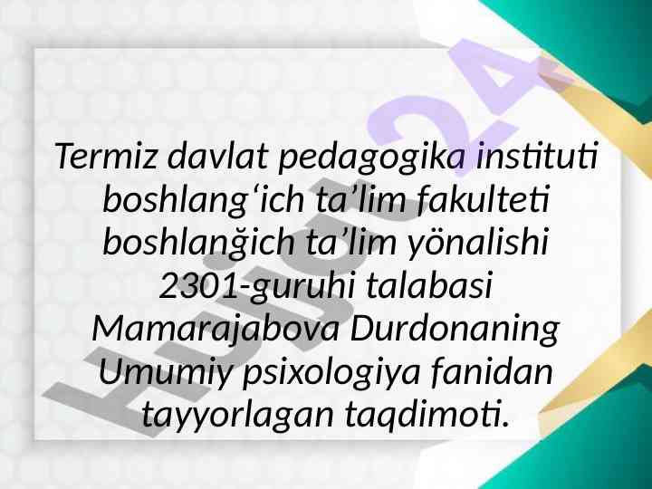 Sezgi haqida umumiy tushuncha va xususiyatlari