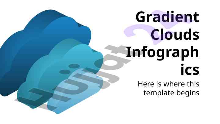 Gradient clouds infographics on planetary characteristics