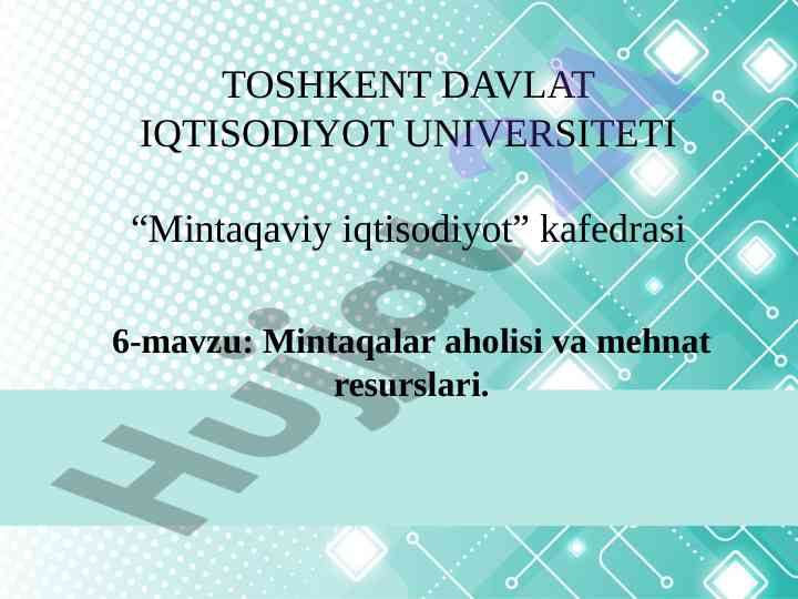Mintaqalar aholisi va mehnat resurslari tahlili