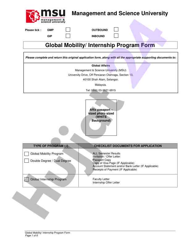 Global mobility internship program application guide