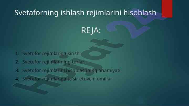 Svetofor Rejimlariga Kirish