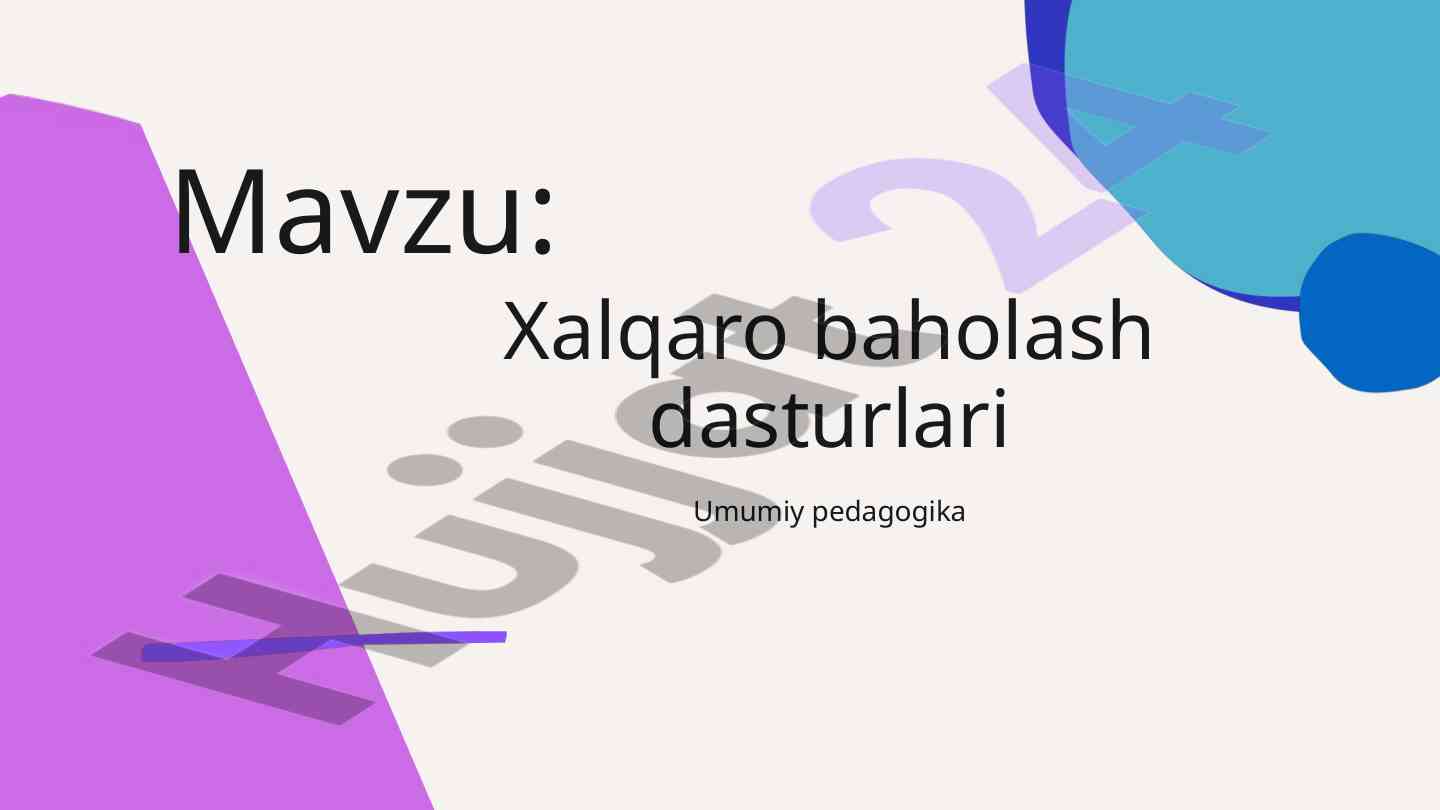 Xalqaro baholash dasturlari
