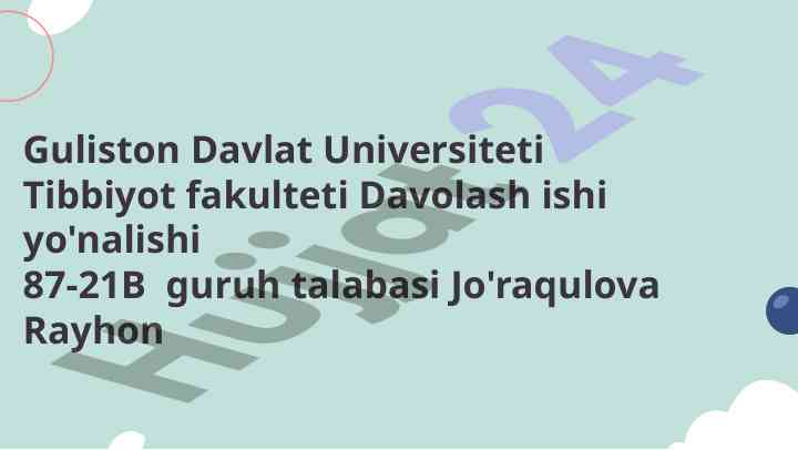 Qon biokimyosi va uning vazifalari tahlili
