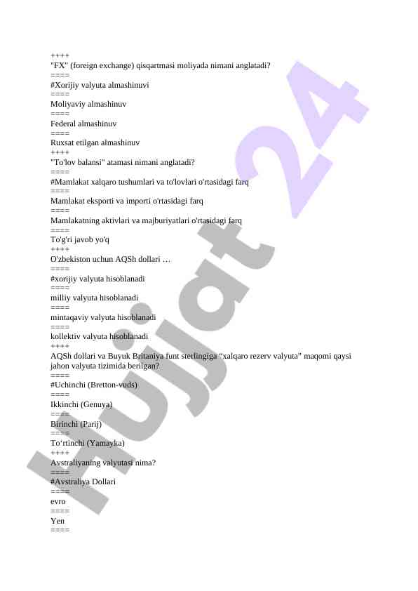 Xalqaro valyuta tizimlari va hisob-kitoblar