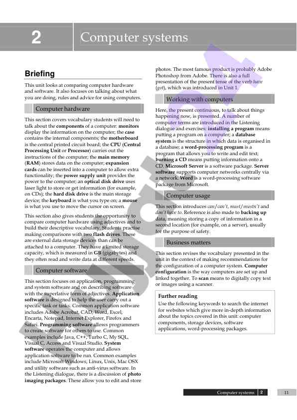 Comparison of computer hardware and software concepts