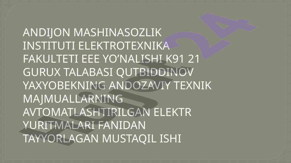 Tokarlik dastgohlari va elektr yuritmalari mavzusi