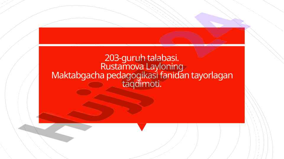 Maktabgacha pedagogikasi taqdimoti