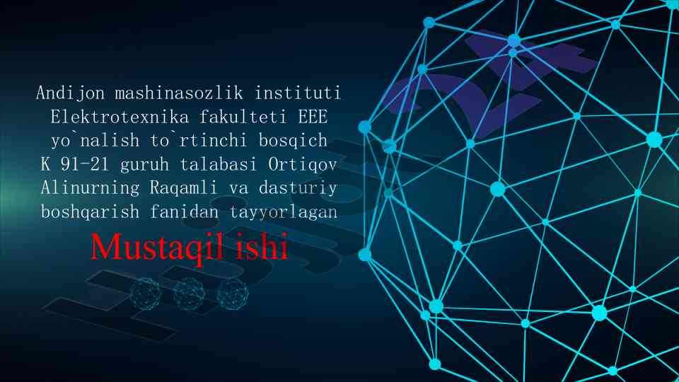 Mikrokontrollerlar va ularning tizimdagi ahammiyati