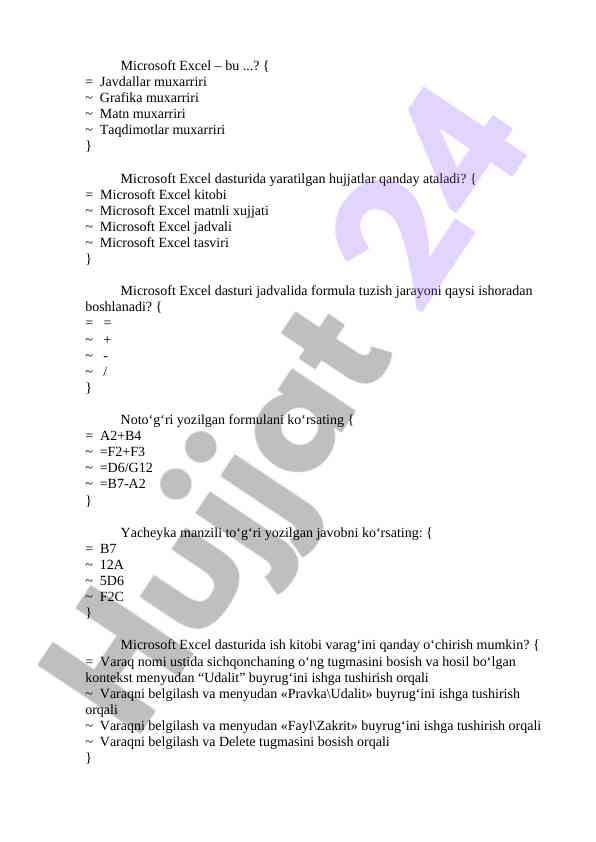 Microsoft excel dasturiga kirish va o‘rganish