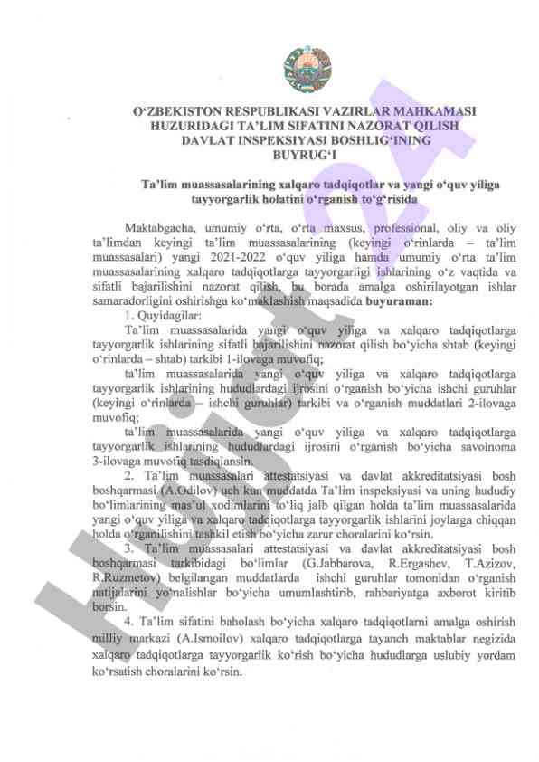Yangi o'quv yiliga tayyorlash jarayonlari rivoji