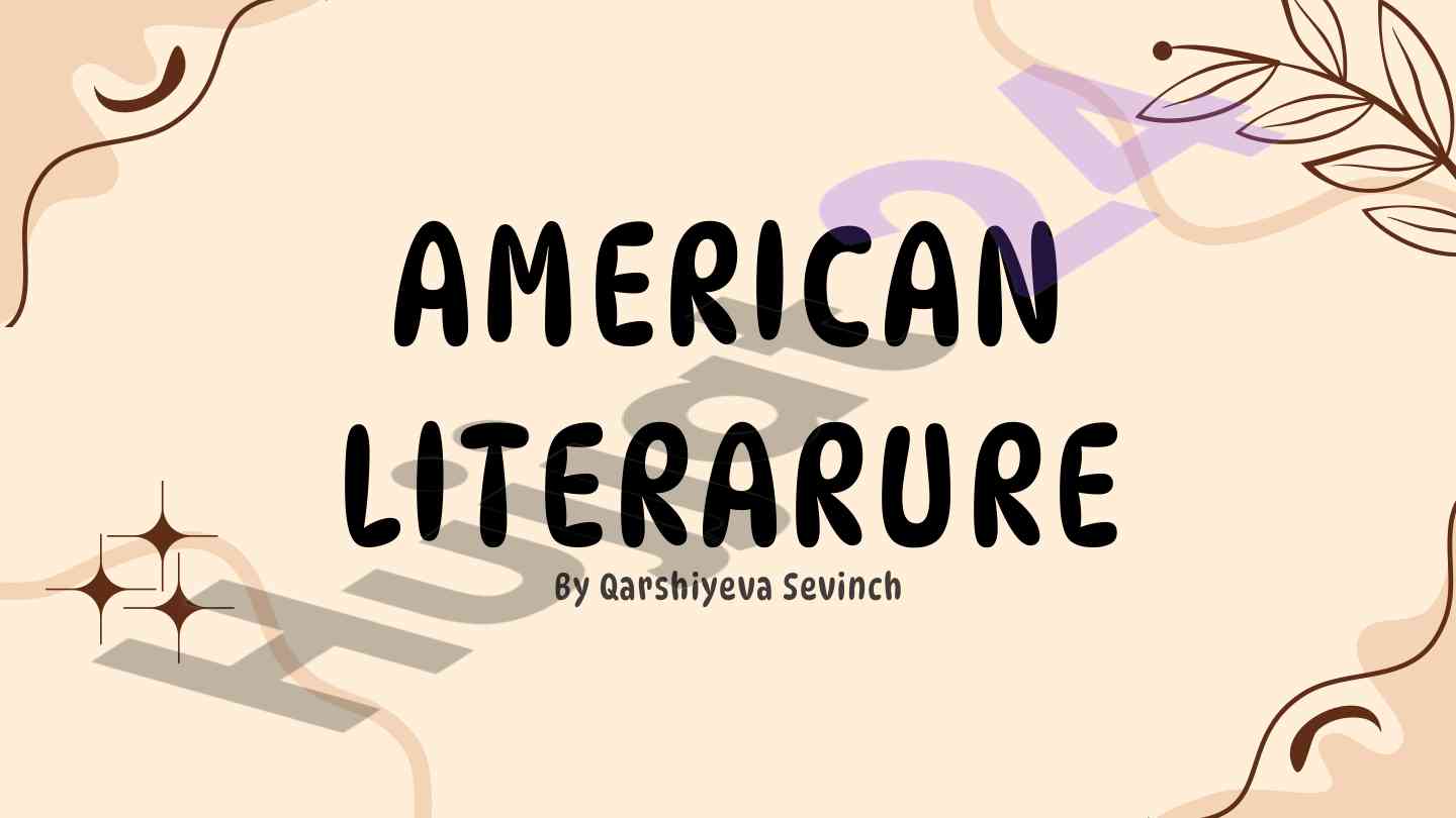 Overview of american literature overview in history