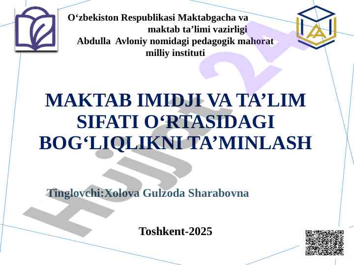 Maktab imidji va ta’lim sifati o‘rtasidagi bog‘liqlik