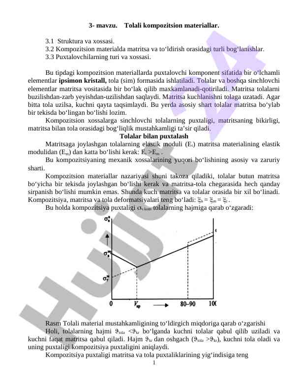 Tolali kompozitsion materiallar va ularning struktura xossalari