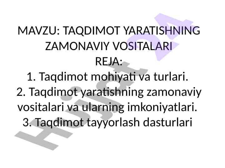Zamonaviy taqdimot yaratish vositalari tinglovchilarga