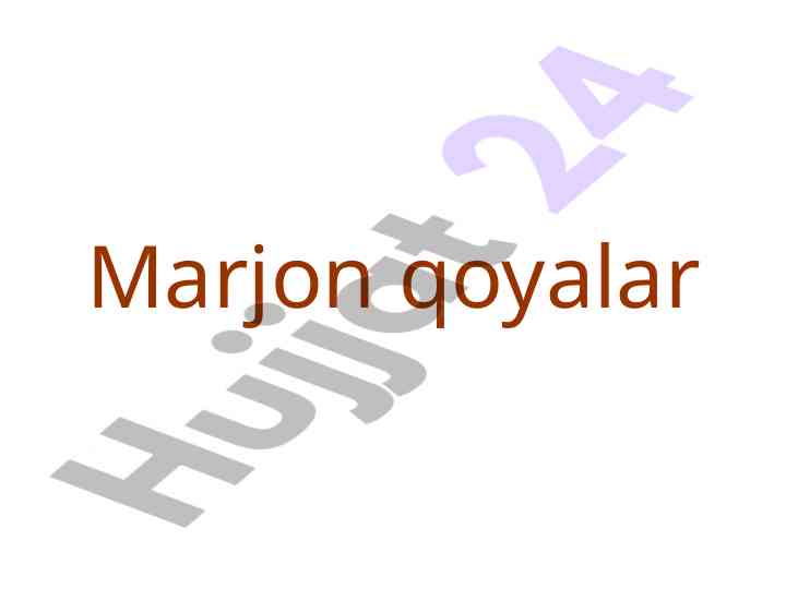 Marjon quoyalari va marjon riflari tahlili