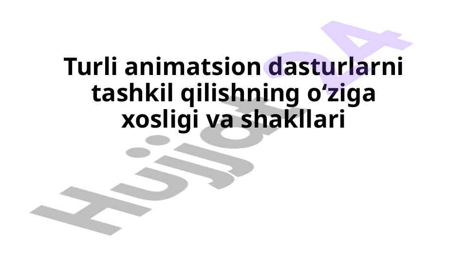Turizmda animatsiya xizmatlari reja va animator vazifalari