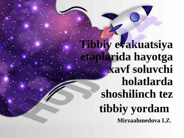 Tibbiy evakuatsiya va tez tibbiy yordam tadbirları