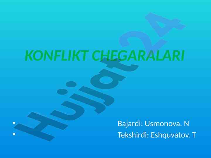 Konflikt chegaralari tahlili va muhimligi