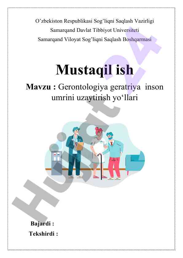 Gerontologiya va geriatriya inson umrini uzaytirish