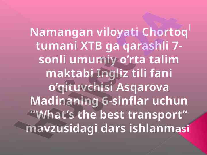 Best transport options for sixth grade students